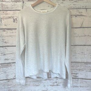 Rag & Bone Soft Heathered Gray Split Back Long Sleeve Jersey Top, Size S/P